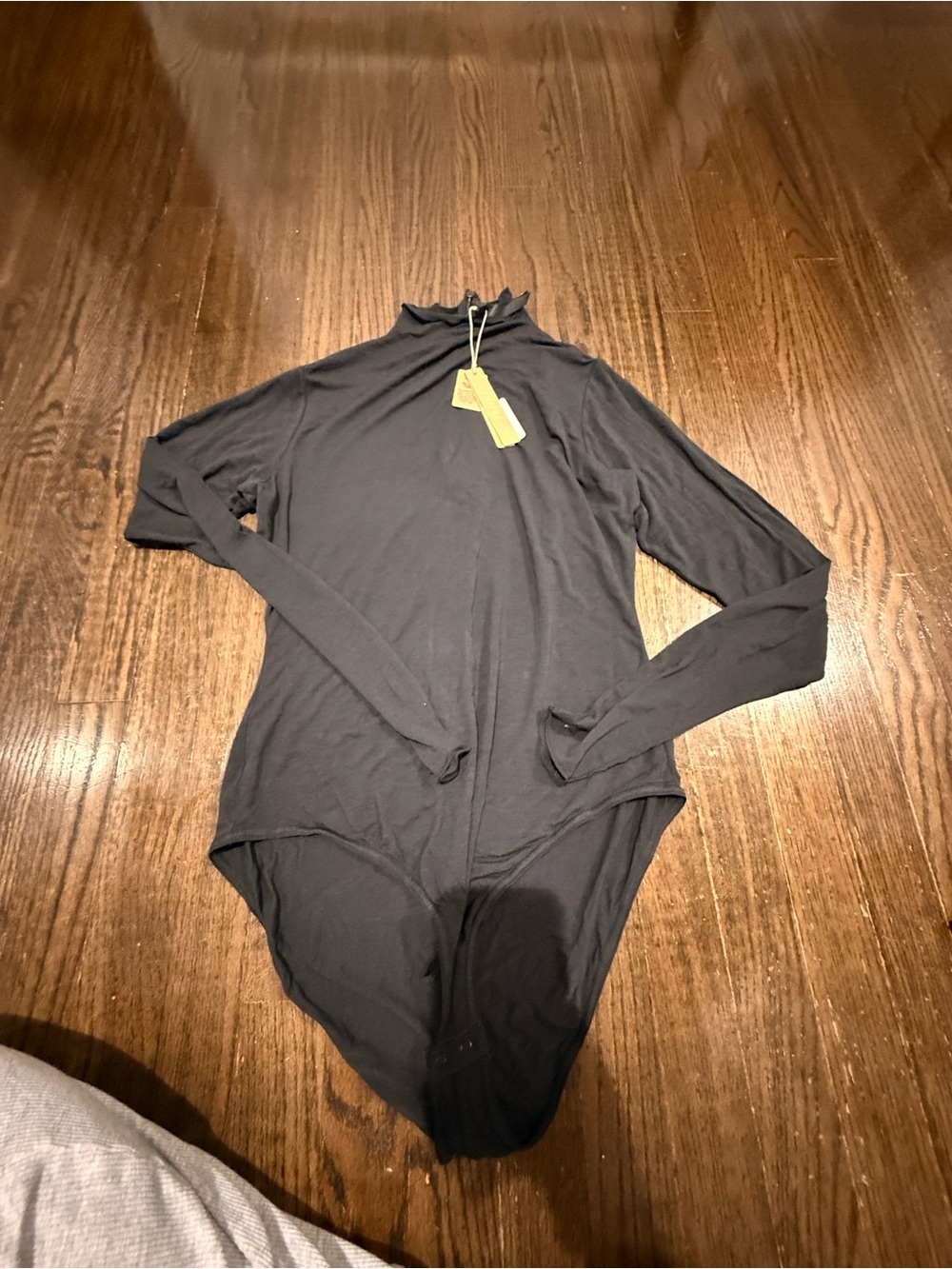 SKIMS Onyx sheer Long Sleeve Turtleneck Bodysuit